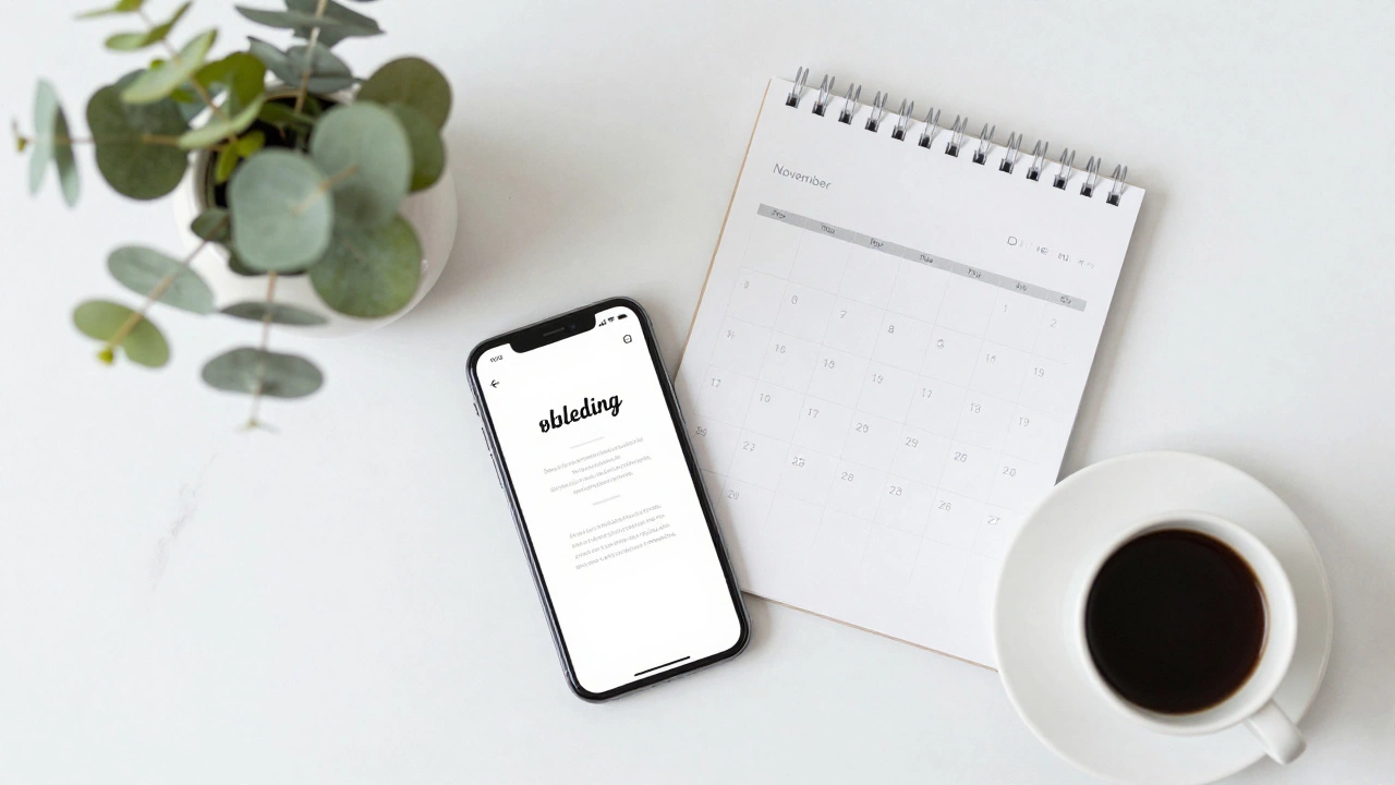 Minimalist setup with phone, greenery, and calendar showing smart wedding budgeting tips