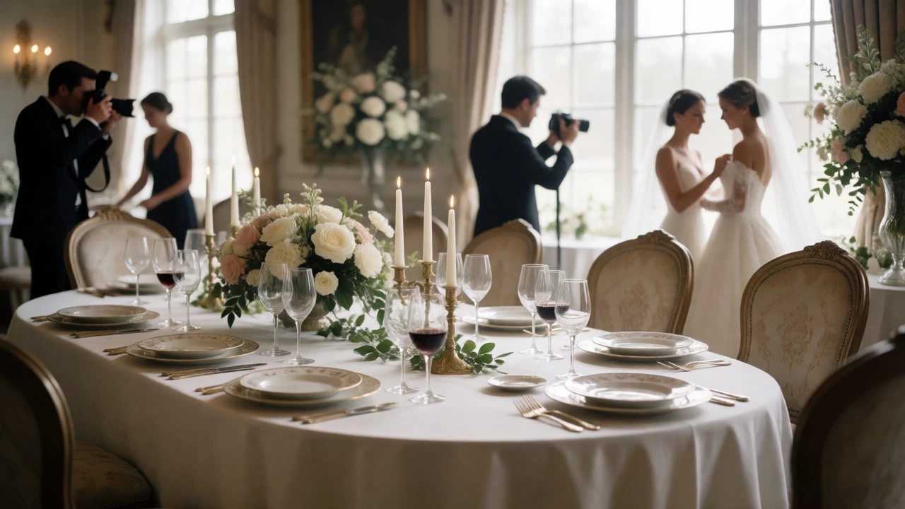 Visual breakdown of wedding costs focusing on catering and venue